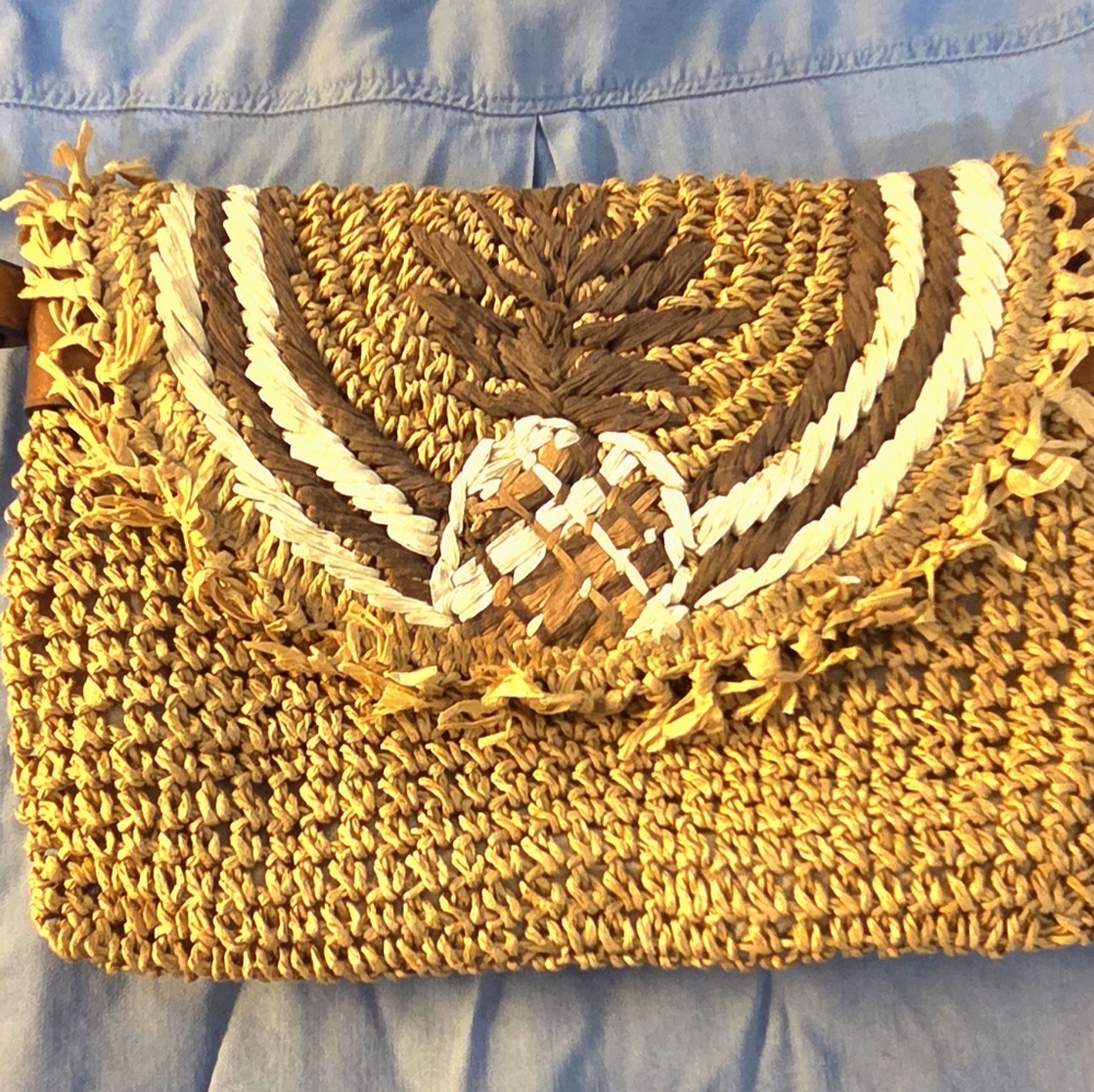 Tommy  Bahama Handwoven Straw Clutch Bag